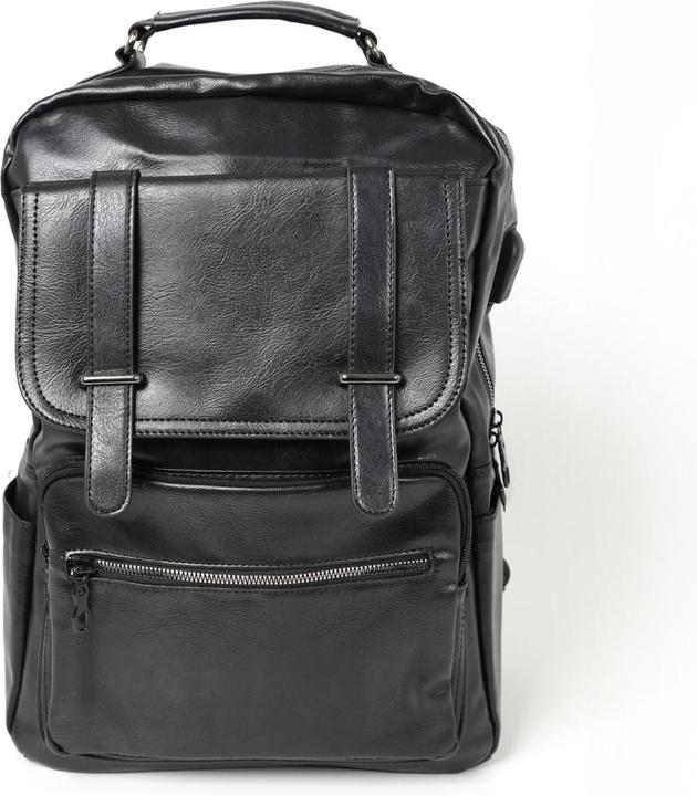 Hermex Laptop-Rucksack Tagesrucksack Business-Rucksack PU-Lederrucksack (15 l)