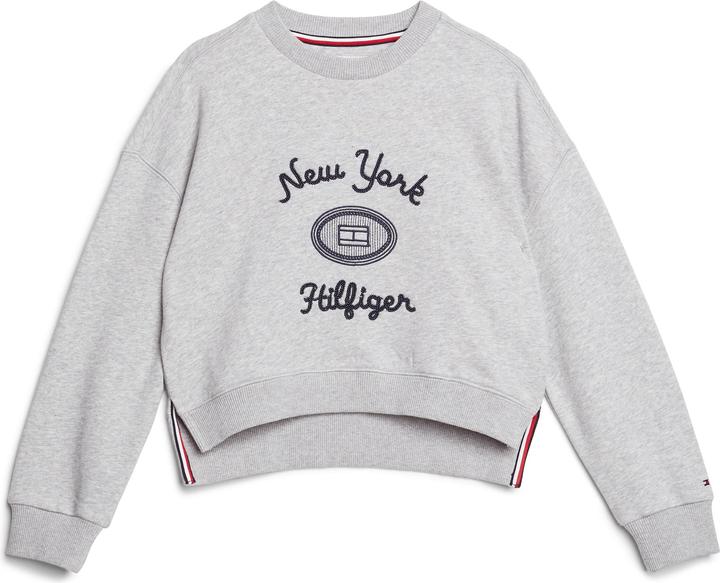 Actual product image Tommy Hilfiger Kids NY Geborduurde Sweater - Girls - Grijs - 10 jaar