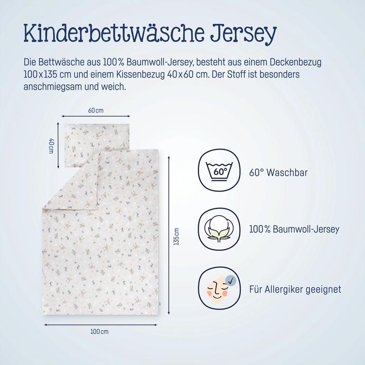 Produktbild Julius Zöllner Kinderbettwäsche Jersey Savanne Beige 100 x 135 + 40 x 60 cm