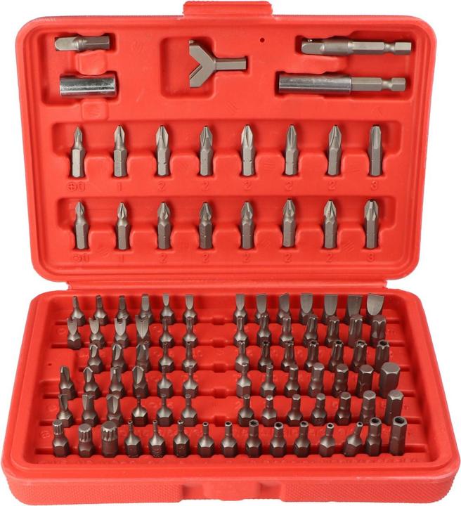 Actual product image FixPoint Bit set 100 pieces made of high quality tool steel (Hexagon socket TX M20, Hexagon socket TX M27, Hexagon socket TX M30, Hexagon socket TX M10, Hexagon socket TX M15, Hexagon socket TX M25, Hexagon socket TX M40, Cross Pozidriv PZ M1, Cross Pozidriv PZ M2, Cross Pozidriv PZ M3, Cross Pozidriv PZ M0, Hexagon socket TX M6, Hexagon socket TX M8)