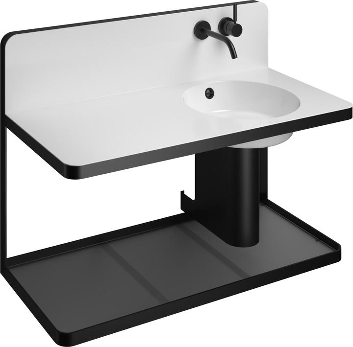 Image du produit Alape Steel 19 Plan de toilette pour la rénovation WP.S19L.2R, L:1000mm, H:740mm, P:490mm, vasque r (490 mm, 1000 mm)