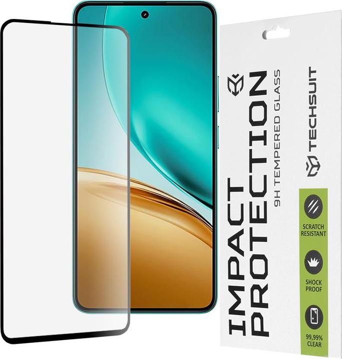 Actual product image Techsuit - 111D Full Cover / Full Glue Glass - Realme 14T - Black (1 Piece, Realme 14x)