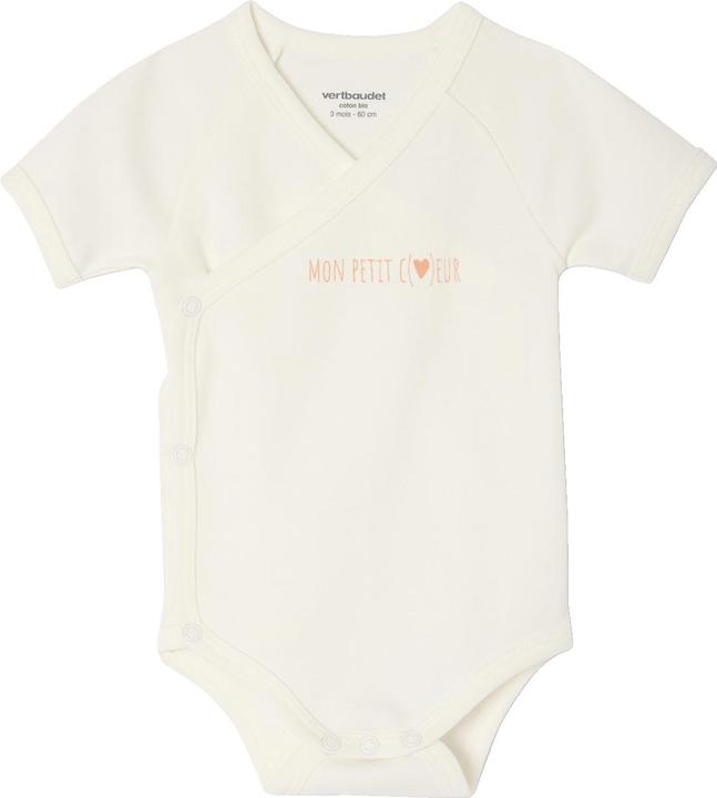 Produktbild Vertbaudet Bio-Kollektion: 3er-Pack Baby Wickelbodys mit kurzen Ärmeln PETIT COEUR (62)