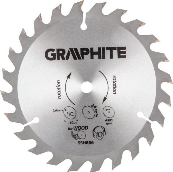 Actual product image Graphite "Tarcza do pilarki" (circular saw blades with HM tips 150x10 mm, 1.6 mm, 24 teeth, Energy+)