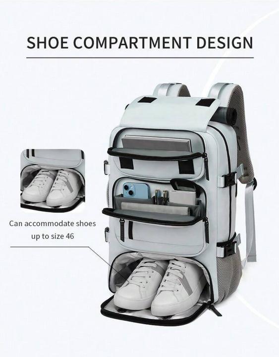 Produktbild Only-Bags.Store Wasserdicht 40.64 Cm Business Laptop Rucksack, Reise-Rucksack mit separater Schuhtasche, Outdoor