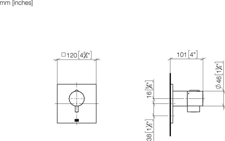 Actual product image Dornbracht xTool concealed thermostat without volume control 1/2", final assembly kit