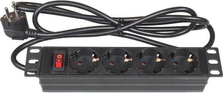 Produktbild Varia 10" PDU Steckdosenleiste, 1HE, Schutzkontakt-Stecker an 4x Schutzkontakt-Buchse