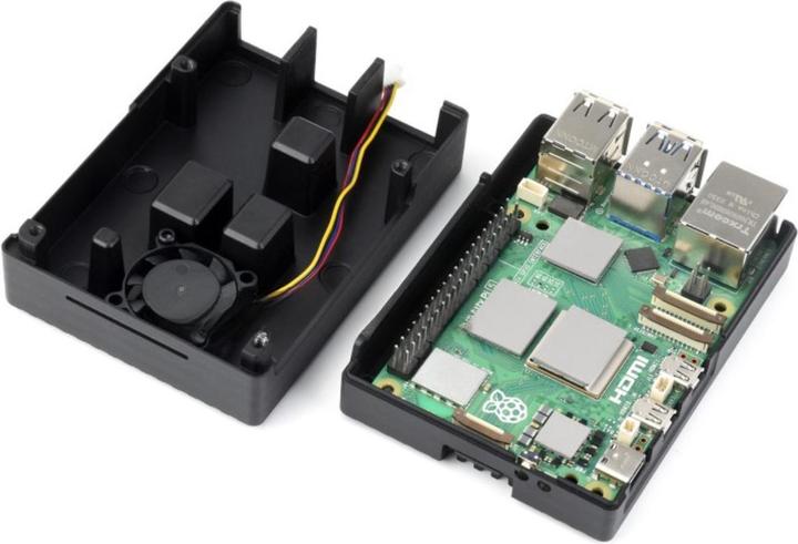 Produktbild WaveShare Raspberry Pi 5 Aluminium Gehäuse mit Lüfter