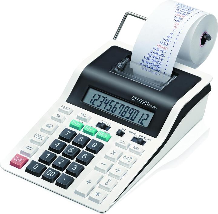Actual product image Citizen CX 32N Printing Desktop Calculator (Electrical connection, Batteries)
