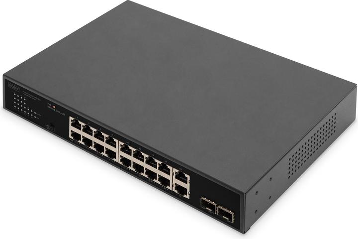 Actual product image Digitus 16+2 Port 10/100/1000 Mbps + 2 Gigabit SFP PoE Switch (18 Ports)