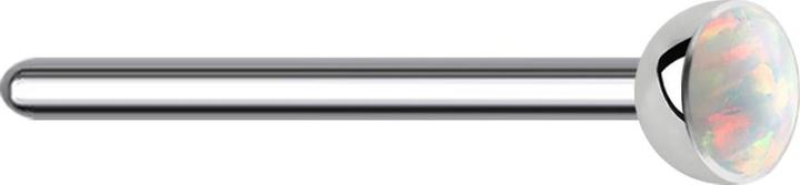 Star Piercing Nasenstecker biegen silber Opal weiss (ohne Messing, Titan G23)