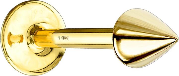 Star Piercing Micro Labret 14k gold mit Cone (ohne Messing, 14k Gold)