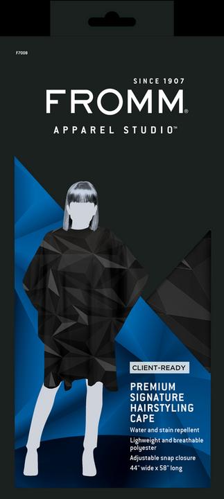 Fromm Färbeumhang Triangle Schwarz/Grau 147 x 111 cm