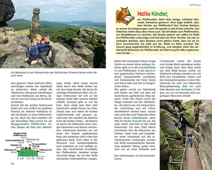 Produktbild ErlebnisWandern mit Kindern Elbsandsteingebirge (Deutsch, Kaj Kinzel, Stephanie Stickel, 2024)