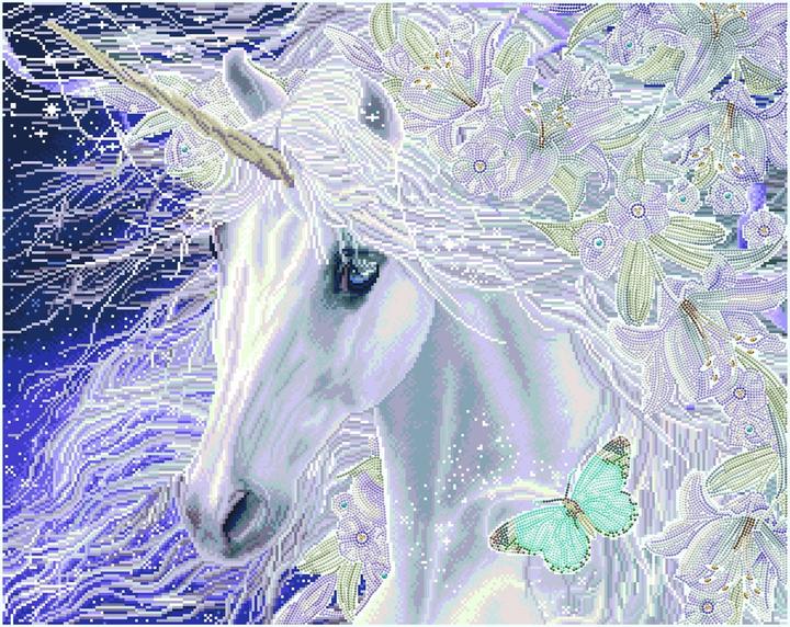 Produktbild Diamond Dotz Diamond Painting Einhorn Lilien