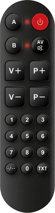 Irradio Vereinfachte Fernbedienung mit Lernfunktion und numerischen Tasten, Mod. IR-RC Easy Key (Gerätespezifische Fernbedienung)
