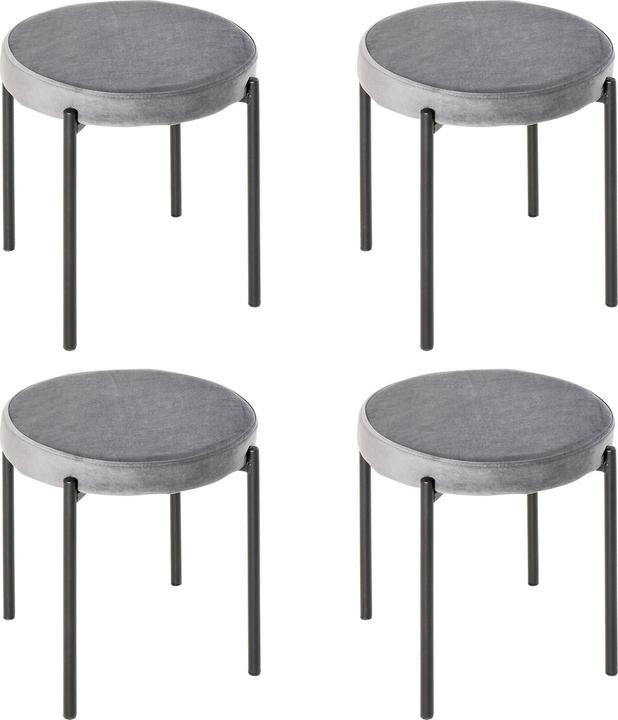 Homcom Hocker 4-teiliges Set mit Samtüberzug