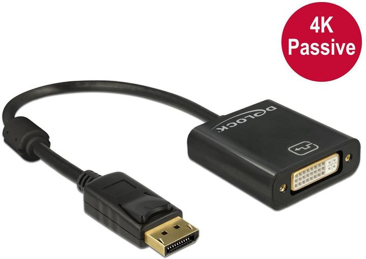 Actual product image Delock Monitor adapter DP to DVI, passive, 4K support (DVI, 20 cm)