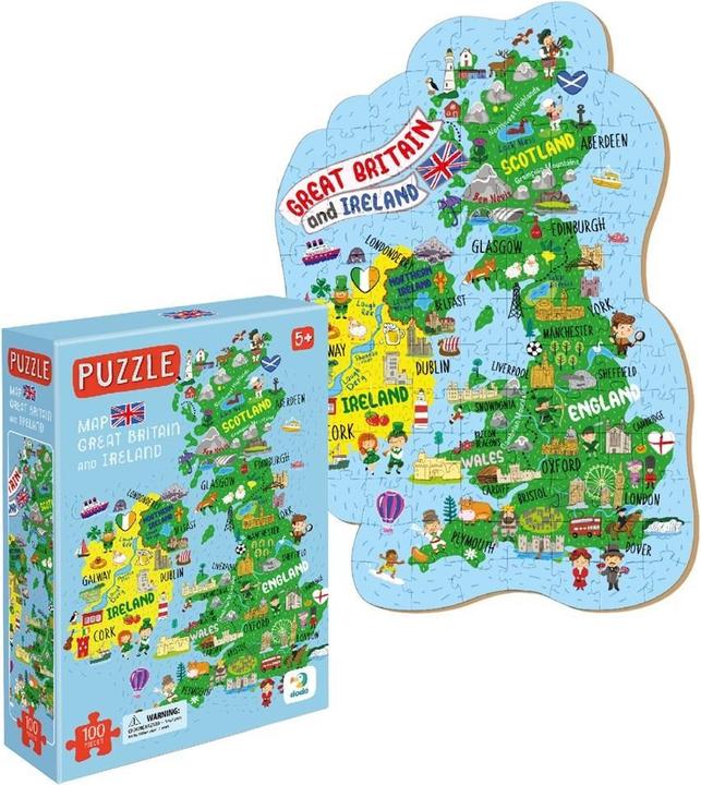 Produktbild Dodo Puzzle 100 Karte von Grossbritannien und Irland (100 Teile)