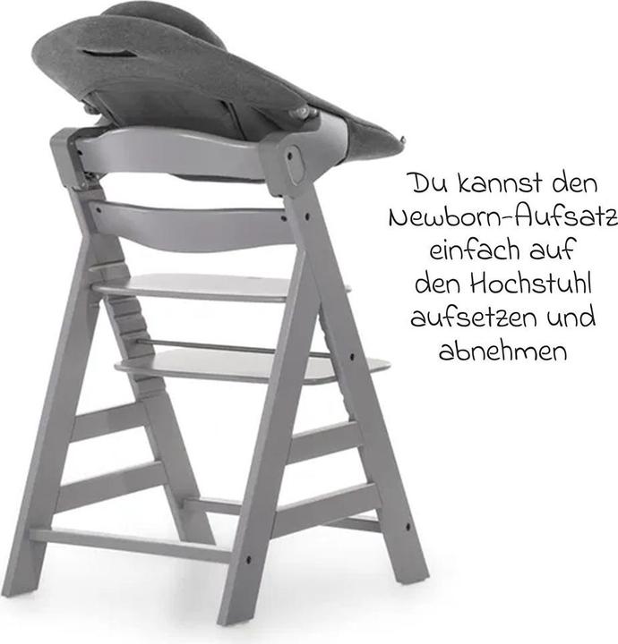 Produktbild Hauck Hochstühle Alpha Plus Grey XXL Newborn Set - Hochstuhl + 2in1 (Hochstuhl)