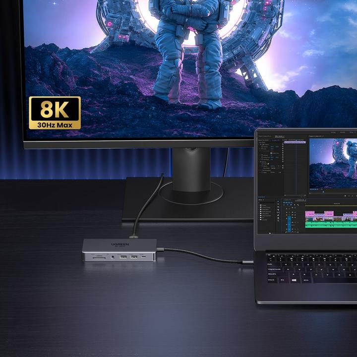 Produktbild Ugreen HUB CM681 15978 13in1 USB-C - 2x USB-A 3.2 / 2x USB-A 3.0 / USB-C 3.2 / 2x HDMI / DisplayPort (USB-C, 13 Ports)
