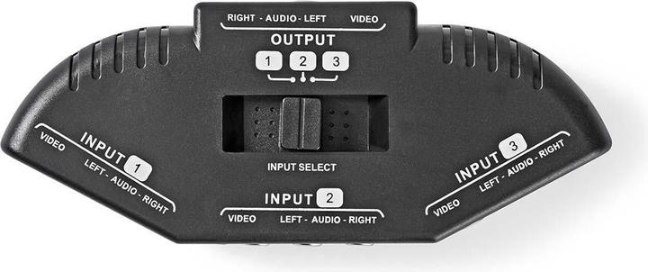 Image du produit Nedis Commutateur AV à 3 ports, 3 x entrées RCA (RWY).