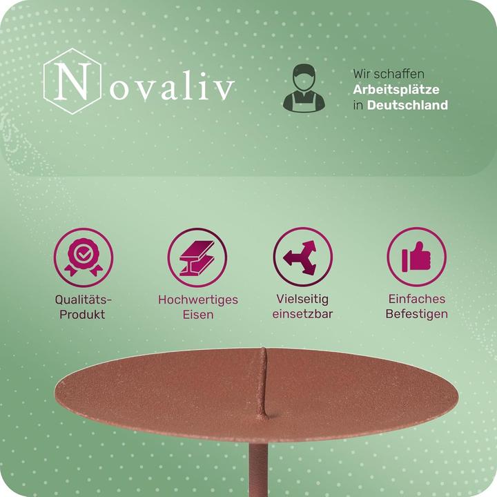 Actual product image Novaliv 8x Candle Pick | Spike, 12 cm ROST | Candle Holder for Advent Wreath Candle Pin Christmas Wreath (12 x 12 x 12 cm)