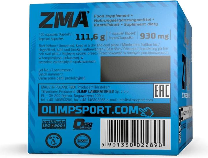 Produktbild Olimp Sport Nutrition ZMA (T-Activation) 120 Caps (120 Stück, Kapseln, 111.60 g)