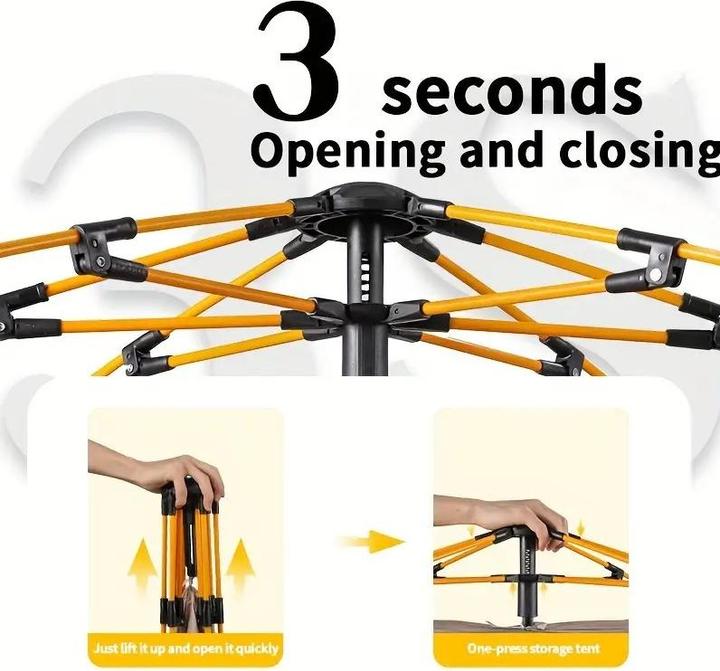 Actual product image Fun Outside Quick to pitch tent with quick-release fastener for 3-4 people (Inflatable tent, 3 persons)