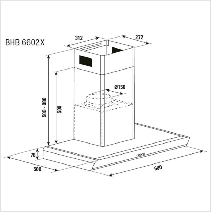 Image du produit Brandt BHB6602X (Hotte murale)