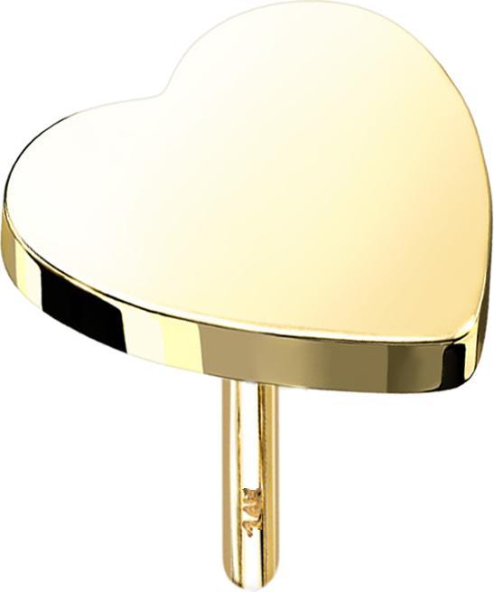 Star Piercing Threadless Herz 14k gold (ohne Messing, 14k Gold)