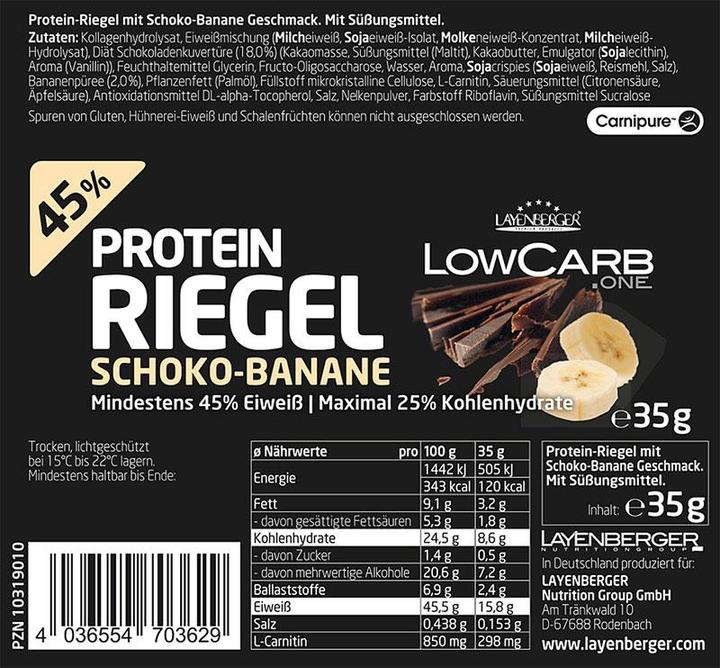 Immagine prodotto Layenberger Barretta proteica Lowcarb.one (18 x 35g) (Cassis, Mirtillo rosso, 18 pz., 630 g)