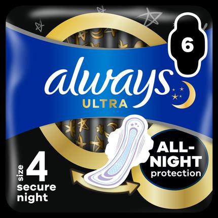 Produktbild Always Ultra Dünne Binde Secure Night mit Flügeln (7 x, Damenbinden)