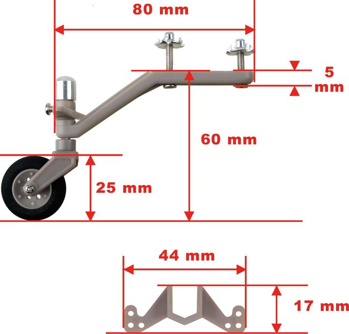 Produktbild Du-Bro Semi-Scale Spornrad System (20-60) 25mm Rad