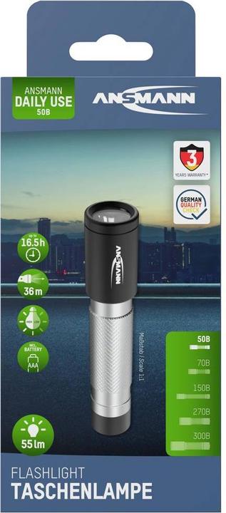 Produktbild Ansmann LED Taschenlampe 50B batteriebetrieben/inkl. 1x Micro AAA (8.50 cm, 55 lm)
