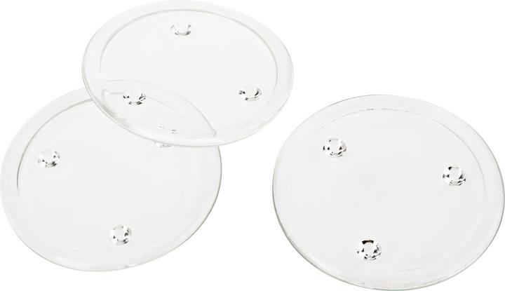 VBS Candles Glass coasters, 3 pieces, clear, Ø 13.0/10.5 cm (3 x, Glass coaster)