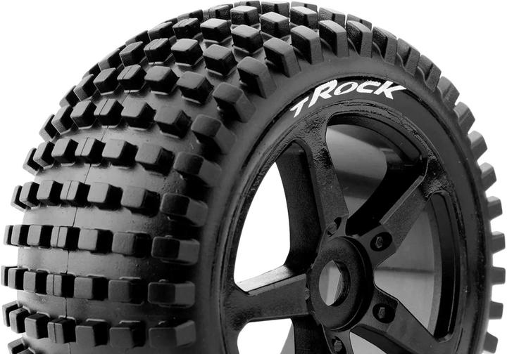 Produktbild Louise T-Rock Reifen soft auf Felge schwarz 17mm (2) 1/8 Truggy