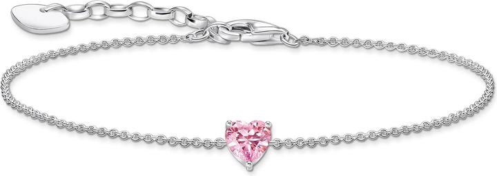Produktbild Thomas Sabo Armband mit pinkfarbenem Zirkonia-Herz Silber (19 cm, 925er Silber)