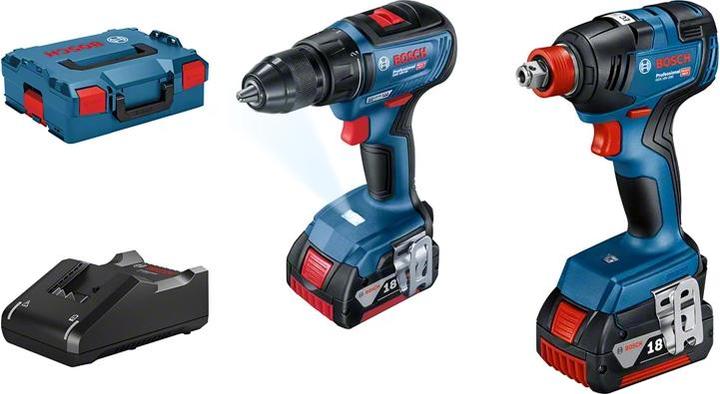Bosch Professional Set van 18V schroevendraaier GSR 18V-50 + schroevendraaier GDX 18V-200 2x4,0Ah L-BOXX (Oplaadbare batterij)