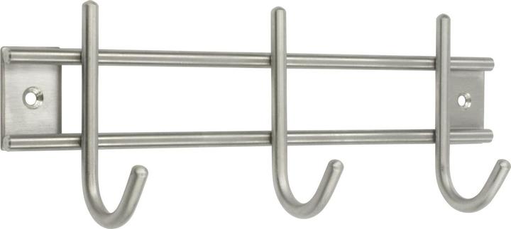 Siro Garderobenleiste Satis mit 3 Haken, Breite 220 mm, Edelstahl gebürstet