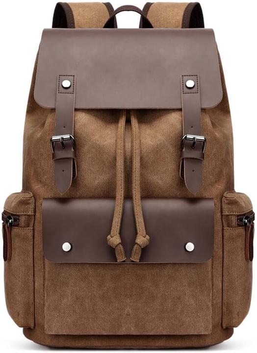 Immagine prodotto Only-Bags.Store Zaino da viaggio casual in pelle e tela, zaino da uomo retrò in tela di grande capacità 20-35L