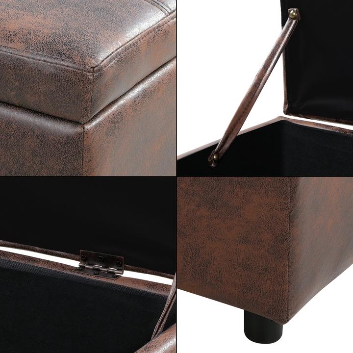 Actual product image Corium Sitztruhe Bukit 118x37x43 cm Kunstleder Braun (118 cm)