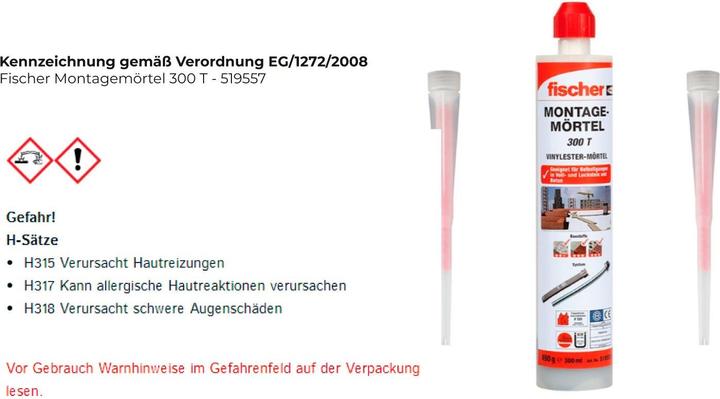 Energie-Label Fischer Design Haken (10 kg) Inhalt: 1 St. (620 g)