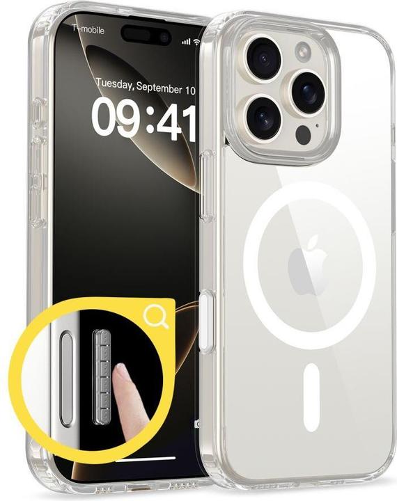 Actual product image Tech-Protect Flexair Hybrid CC Magsafe iPhone 16 Pro Case - Clear (Apple iPhone 16 Pro)