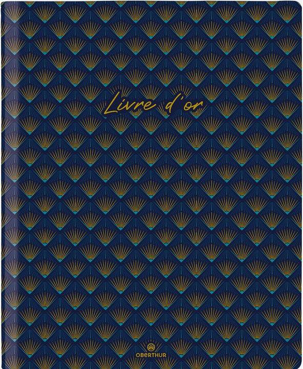 Actual product image Oberthur Guestbook notebook Versailles BLUE portrait format 22X27- 200 pages - Flexible