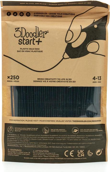 Actual product image 3Doodler Start Filament Eco (PLA, 2.50 mm, 211 g, Black)