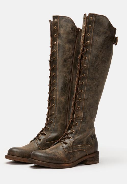 Actual product image Felmini Gredo A425, the high lace-up biker boot from, is made from smooth leather with a vintage finish. (38)
