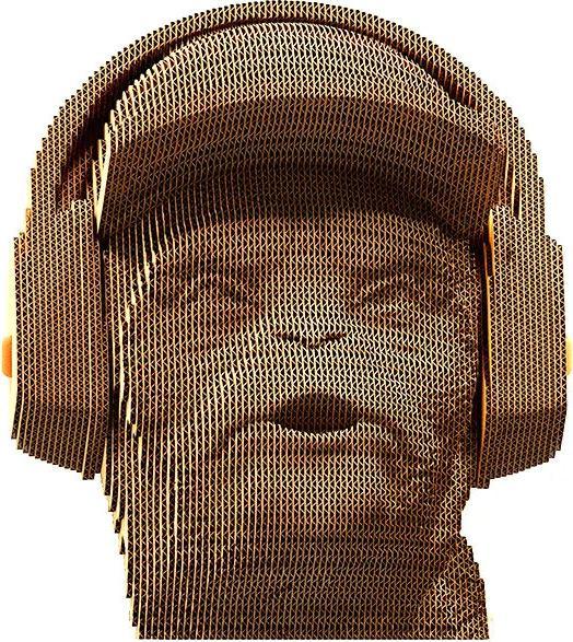 Actual product image Cartonic Monkey ""Hear No Evil"" - 3D cardboard model