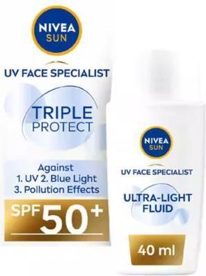 Actual product image NIVEA Sun Triple Protect Ultra-Light Hydrating Fluid (Sun cream face, SPF 50+, 40 ml)