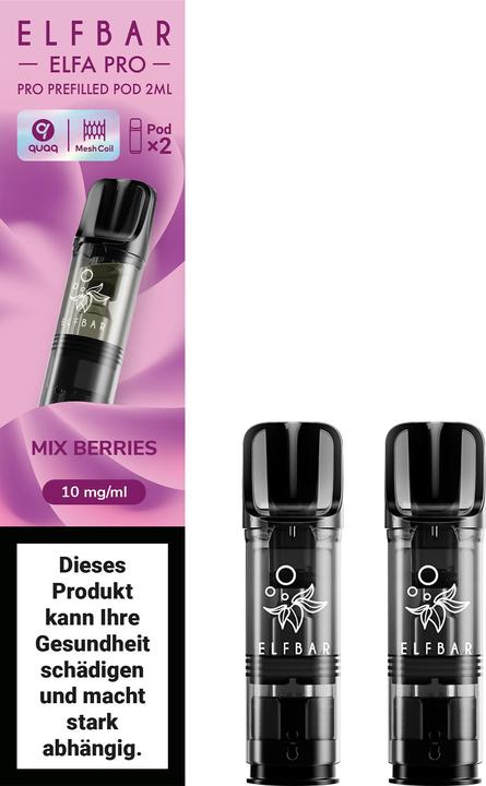 Elfbar ELFA Pro - 2ml Pods 10mg, Mix Berries (Himbeere, Blaubeere, Brombeere)